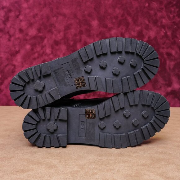 DKNY Women Romilly Vegan Leather Lace-up Zip Ankle Combat Boots sz 10 - Picture 5 of 9